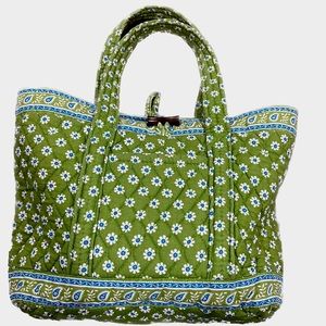 VERA BRADLEY Quilted Green/Blue Tote